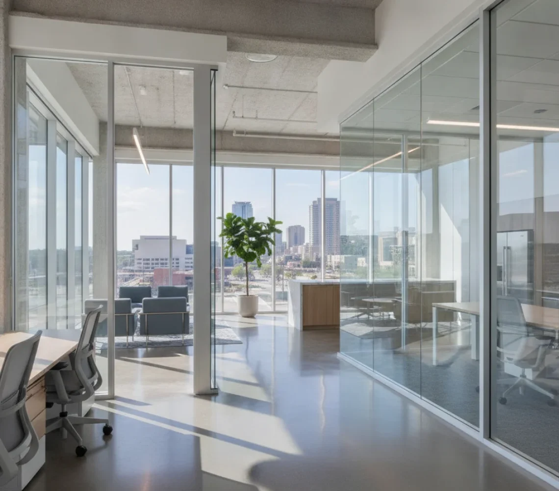 Modernizing Commercial Offices with Aluminum-Framed Glass Partitions in Fort Worth